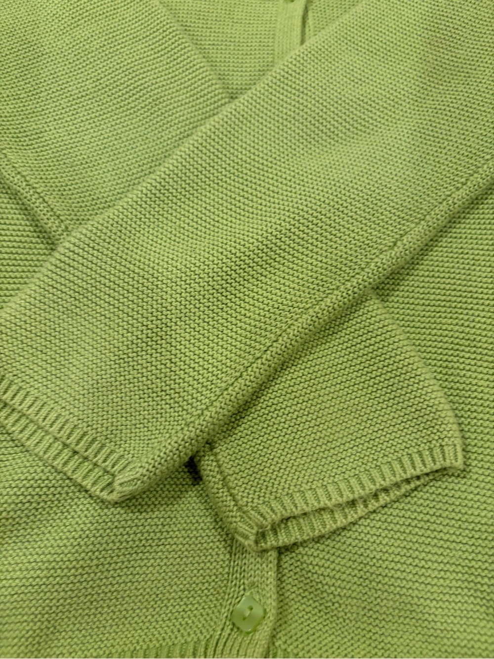 Talbots Ribbed Green Button-Front Knit Cardigan Sweater - Picture 5 of 6